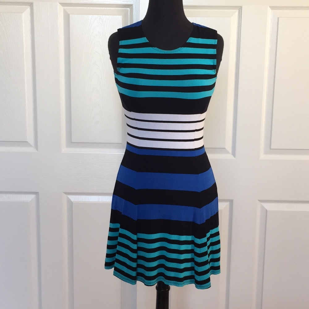 Aqua Striped Dress Size M
